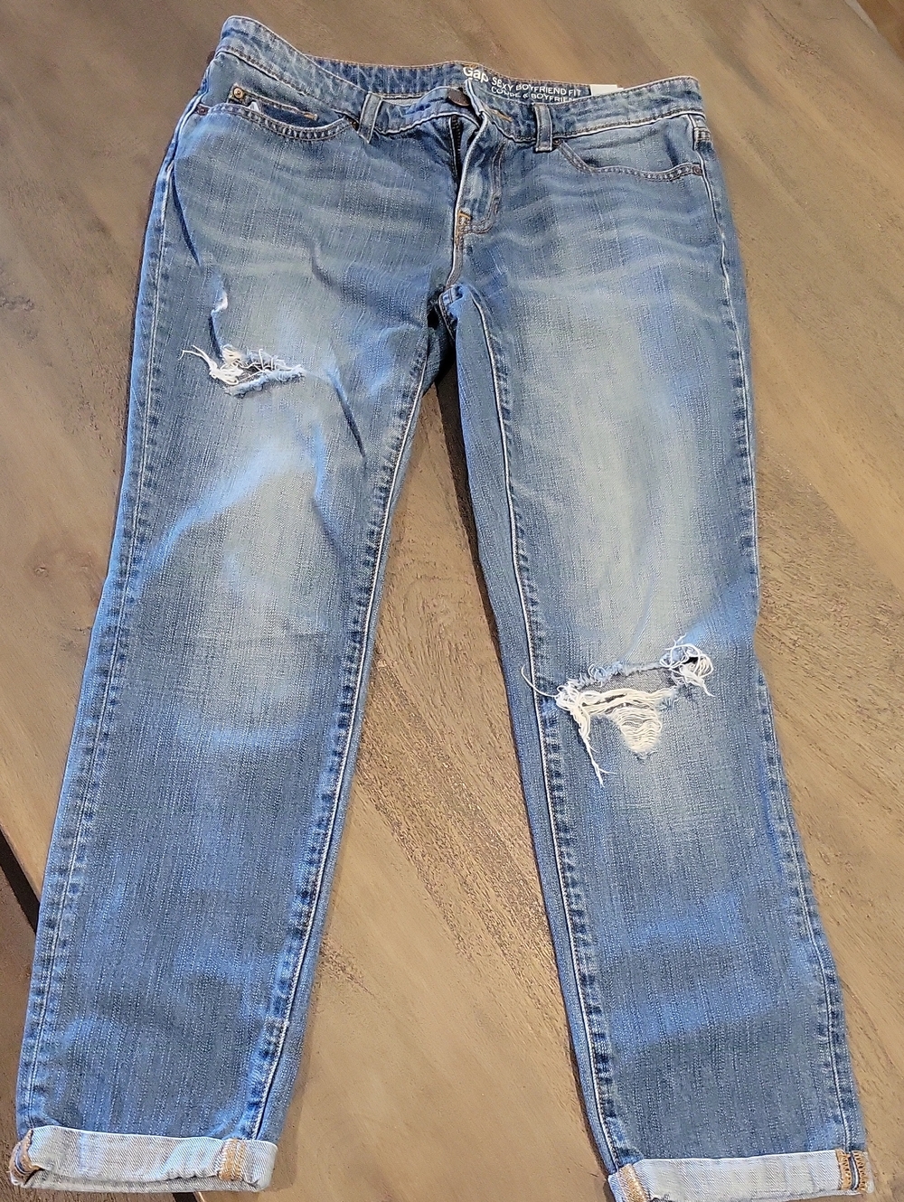 GAP Light Blue Boyfriend Distressed Jeans